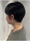 ショートボブレイヤーマッシュシースルーバングハンサム渋谷