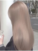 ミルクティーベージュダブルカラーブリーチカラーレイヤーカット