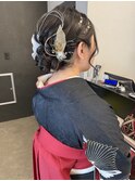 ヘアアレンジ　ヘアセット　着物　和装　卒業式　結婚式