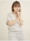 マロンベージュ/Aラインボブ/かきあげ/インナーカラー[新宿駅]