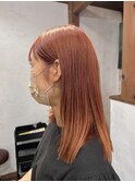 【 曽谷彩夏 】アプリコットオレンジ  艶セミロング