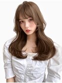 大人可愛い韓国風ミディアムレイヤーツヤ感くびれカール