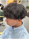 波巻きパーマメンズパーマメンズヘアツーブロックツイストパーマ