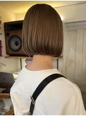 ショートボブ/似合わせボブ/切りっぱなしボブ/柔らかベージュ