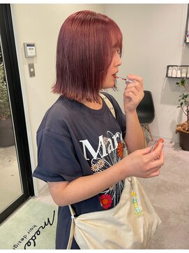 メデル(mederu) ピンクベージュカラーピンクカラーケアブリーチハイトーンカラー