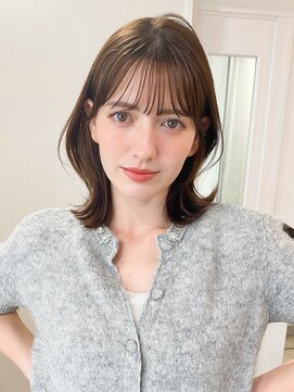 レア 表参道(L'ea) 黒髪クラゲヘアーオリーブグレー小顔ココアベージュ