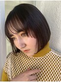 切りっぱなしボブ/顔まわりレイヤー/恵比寿