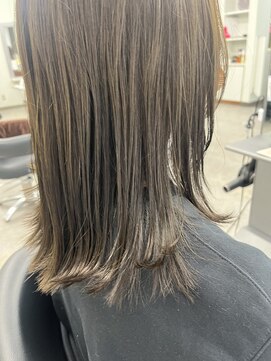 ガルボヘアー 桟橋店(garbo hair) オリーブブラウン 透明感 赤み無し ボブ 暗めカラー