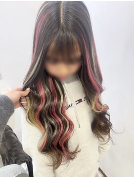 ハイエクステンション 京都駅前店(Hi-Extension) ピンク × ブロンドメッシュ ★ mao_191