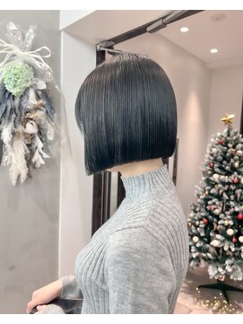 ロンドシエル 横浜(Lond ciel) イメチェン外ハネボブ美髪ワイドバングミディアムレイヤーカット