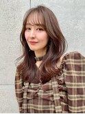 中川智帆/チェリーブラウン/ホワイトグレージュ/ミニウルフ/前髪
