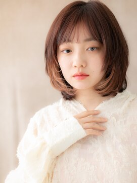 カバーヘア ブリス 川口(COVER HAIR bliss) イヤリングカラー小顔ミディアムレイヤーカットY川口20代30代