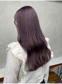 ラベンダーベージュレッドピンクブラウン韓国レイヤーロング