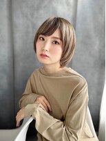 ヘアーアンドスマイル バル(hair&smile Baru) 艶感ベージュのふんわりショートスタイル
