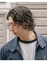 ペルズヘア(PELLS HAIR)&nbsp;メンズミディアムボブパーマ大人メンズパーマメンズボブパーマ