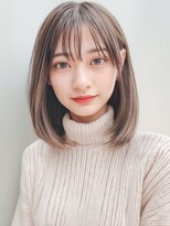 カバーヘア ブリス 戸田公園西口店(COVER HAIR bliss)&nbsp;重めミディアムボブ/ミルクティーベージュ透明感カラーp戸田公園