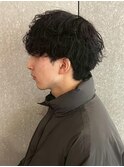 MEN’S/リバースセンターパート/ニュアンスパーマ/新宿