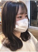 【ショコラベージュ】ゆるふわフェザーバング