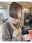 ミニボブ/ハイライト/ベージュカラー
