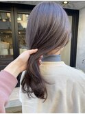 【松本咲花】ブリーチなしカラー 透明感ラベンダーグレージュ