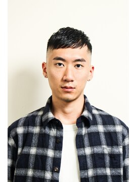 レンゲン(LENGEN) 束感刈り上げビジネス七三ツーブロックアップバング1033