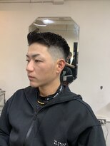 メリケンバーバーショップ フクオカ(MERICAN BARBERSHOP FUK)&nbsp;ハイライトマッシュパーマウルフアッシュブラック