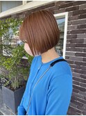 オレンジ×ミニボブ