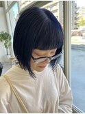 ネイビー ボブスタイル