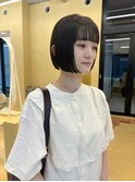 似合わせカットボブ小顔カット透明感カラーグレージュ