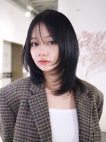 アイティー バイ アルバム 中野店(IT by ALBUM)&nbsp;ミディアム顔周りレイヤー韓国ヘア美髪おくれ毛_ba535791