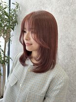 ジャップ(Jap)&nbsp;韓国風レイヤー小顔顔まわりレイヤーのボルドーカラーカラー