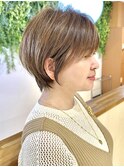 大人ショートボブ丸みショートカットマッシュショート前髪あり