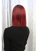 【ステップボーンカット】ボブスタイル/美髪/イメチェン/レッド
