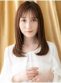 ミルクティーアッシュ美髪前下がりレイヤーロングY越谷30代40代
