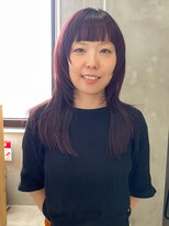 テトヘアー(teto hair) チェリーレッド ワインレッド カシスカラー レイヤー 赤