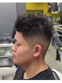 極道パーママンバンヘアツイストスパイラルパーマブルーブラック