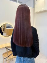 ハニー 町田(HONEY)&nbsp;カシスピンク/ワインレッド/ワンレン/ブリーチ無しダブルカラー