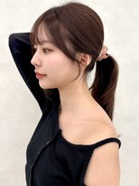 アッシュ 茗荷谷店(Ash)&nbsp;ナチュラルブラウン×小顔後れ毛カット韓国風ポニーテール