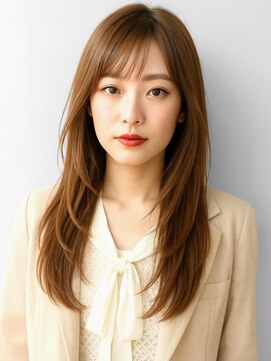 リクリエイション(re:creation) ブラウンベージュ レイヤーカット 顔周りカット 髪質改善 20代