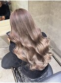 大人　レイヤー　艶髪　グレージュ