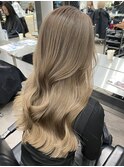 ミルクティーヘーゼルラベンダーベージュブラウンレイヤーカット