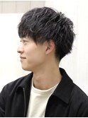 メンズナチュラルツーブロショートマッシュ