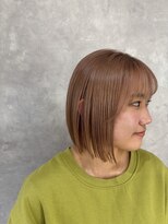 フルール(Fleur)&nbsp;切りっぱなしボブ　ピンクベージュ　ミルクティーベージュ