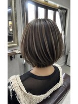 髪質改善Lino hair/縮毛矯正/白髪ぼかし/ハイライト/メンズカット【リノヘア】 コントラストハイライト×ダークグレージュ/赤味抹殺カラー
