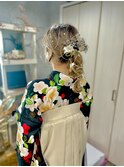 華やかローポニーアレンジ