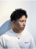 ツーブロック/ネープレス/アップバングツイストスパイラルパーマ