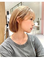 アフロートリノ(AFLOAT Leino) 【修】20代30代40代◎透明感カラー×韓国切りぱなしボブ
