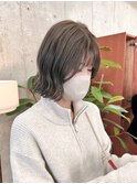 オリーブグレージュ×ボブ