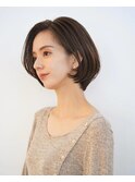20代30代大人可愛いエアリーボブマロンベージュ透明感