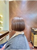 【el zafiro yodoyabashi】暖色系白髪馴染ませミニボブスタイル